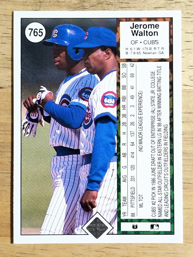 1989 Upper Deck #765 Jerome Walton RC