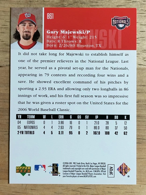 2006 Upper Deck #861 Gary Majewski