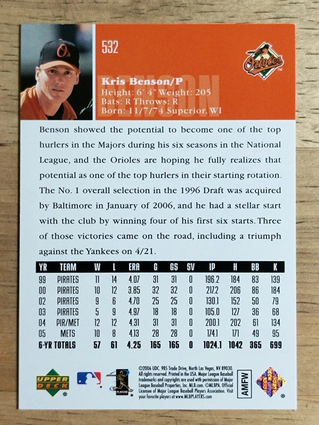 2006 Upper Deck #532 Kris Benson