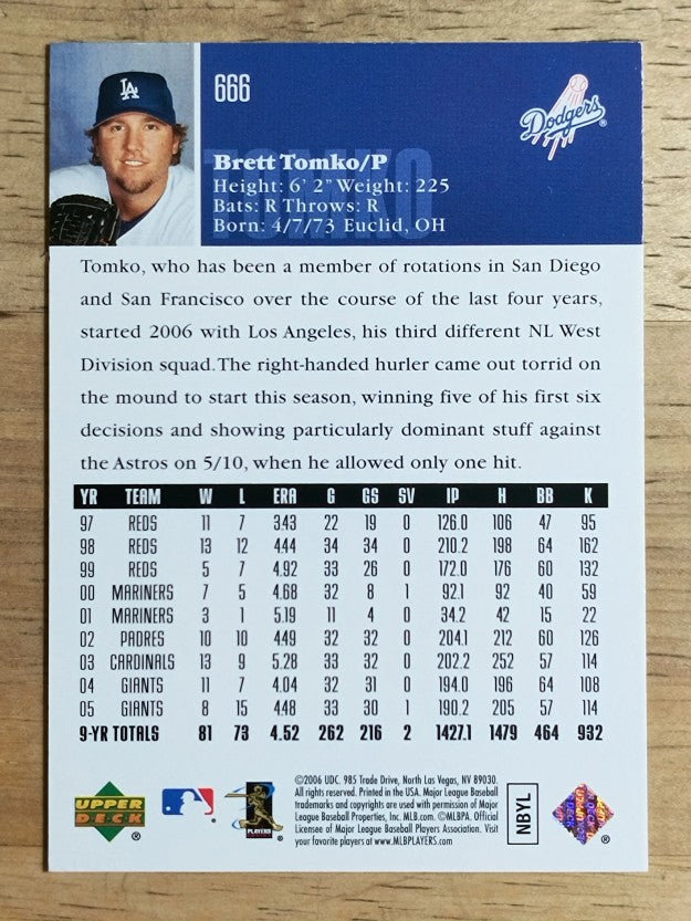 2006 Upper Deck #666 Brett Tomko