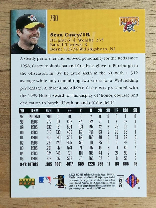 2006 Upper Deck #760 Sean Casey
