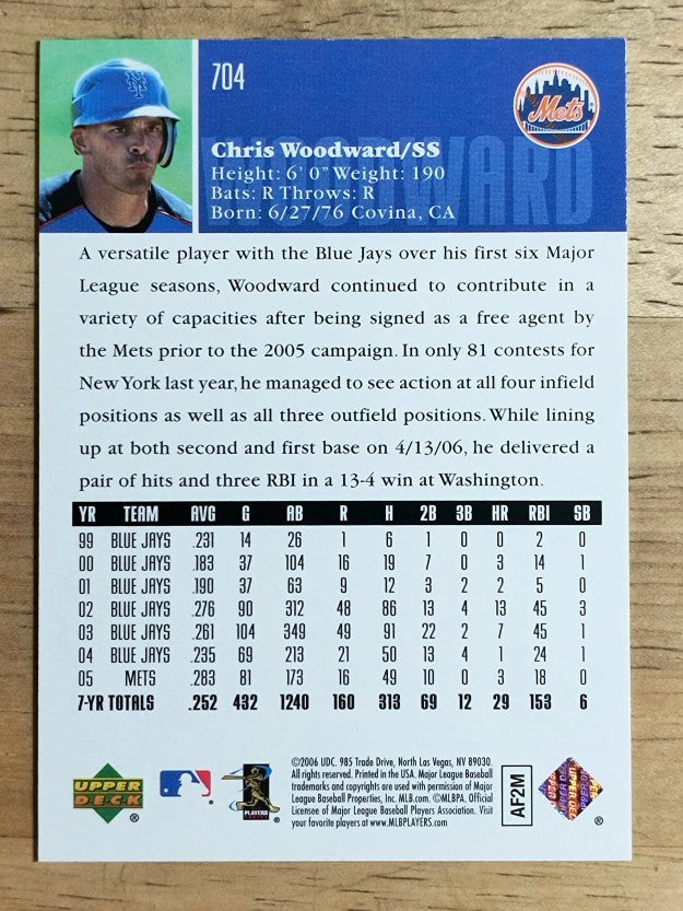 2006 Upper Deck #704 Chris Woodward