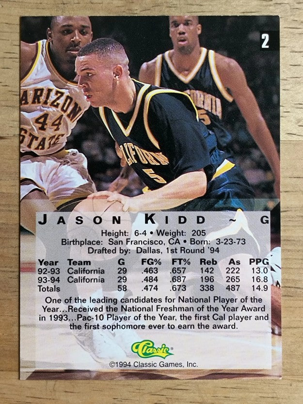1994 Classic Four Sport #2 Jason Kidd (NM)
