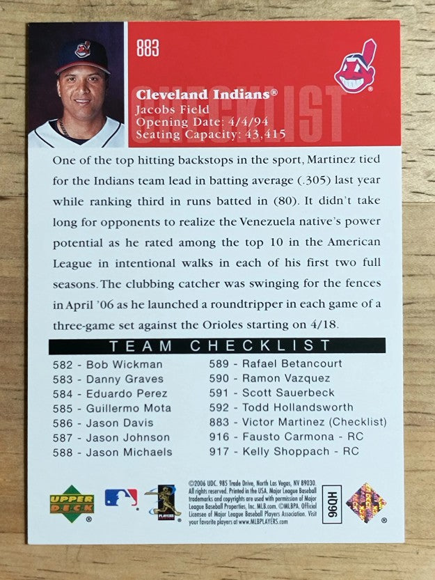 2006 Upper Deck #883 Victor Martinez CL