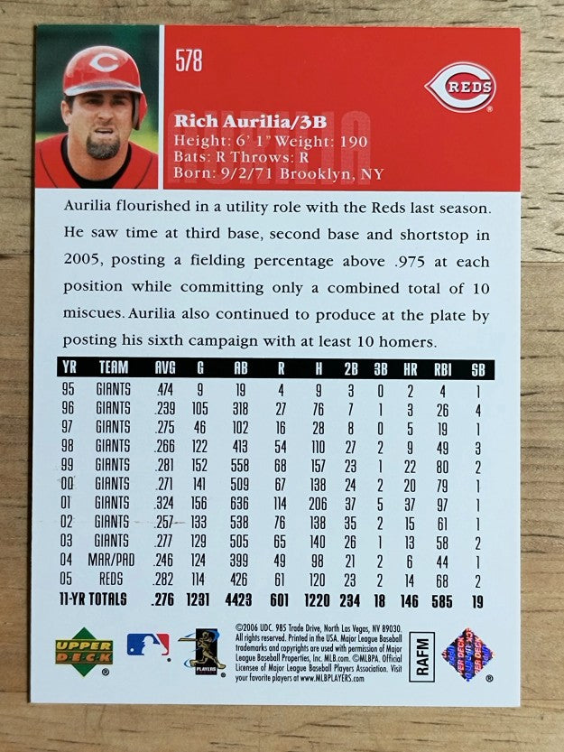 2006 Upper Deck #578 Rich Aurilia
