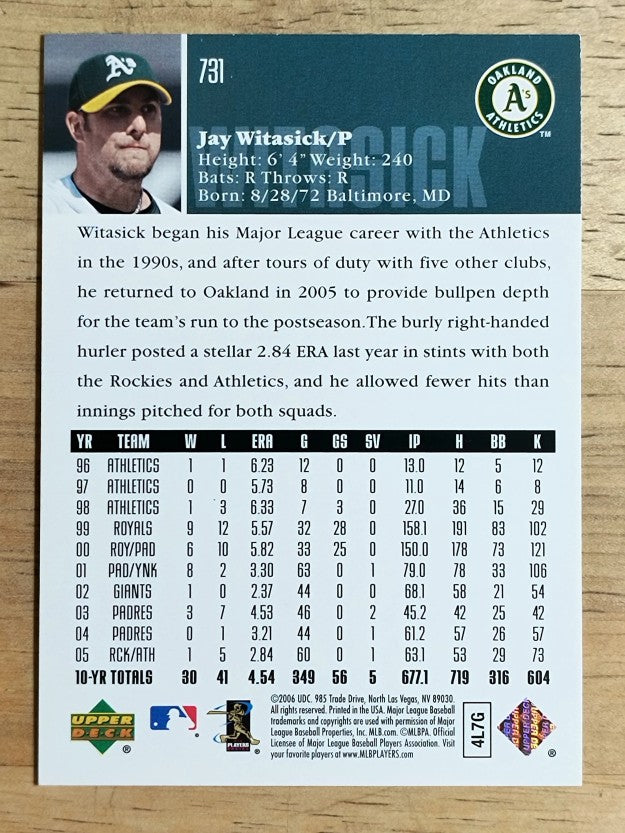 2006 Upper Deck #731 Jay Witasick
