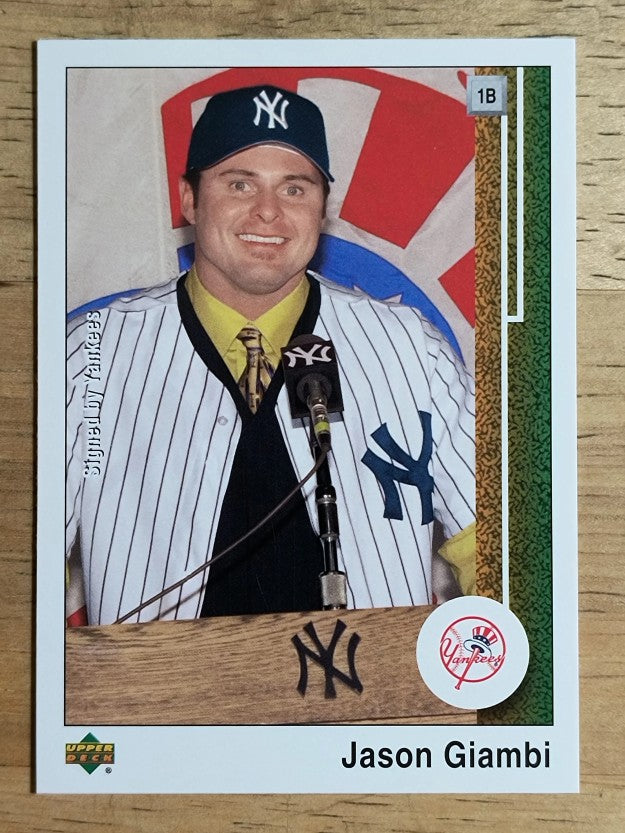 2002 UD Authentics #80 Jason Giambi Yankees