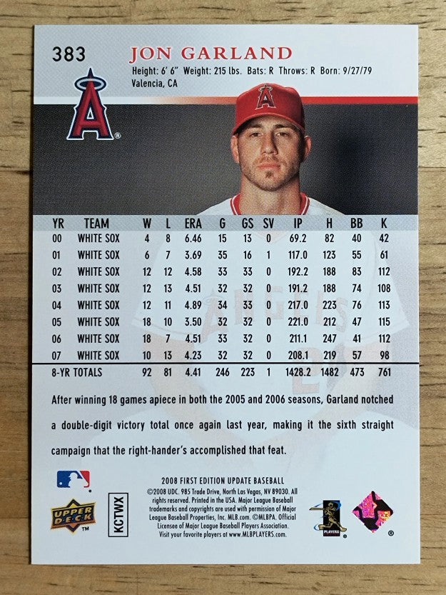 2008 Upper Deck First Edition #383 Jon Garland
