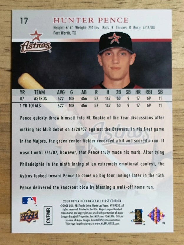 2008 Upper Deck First Edition Glossy #17 Hunter Pence