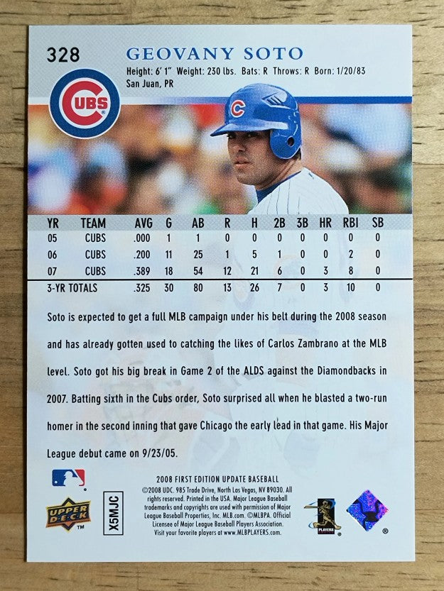 2008 Upper Deck First Edition #328 Geovany Soto