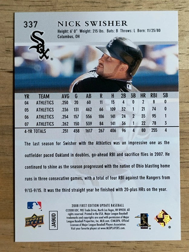 2008 Upper Deck First Edition #337 Nick Swisher