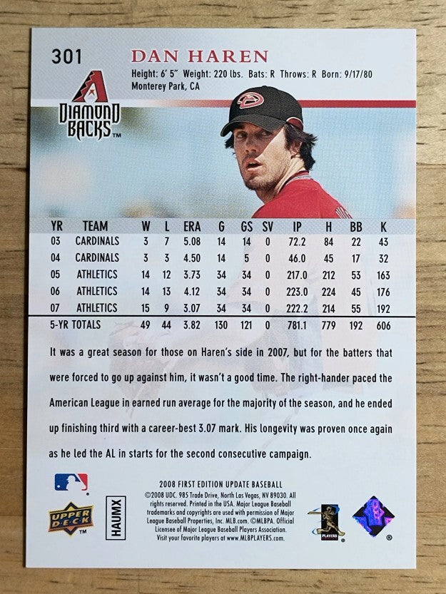 2008 Upper Deck First Edition #301 Dan Haren