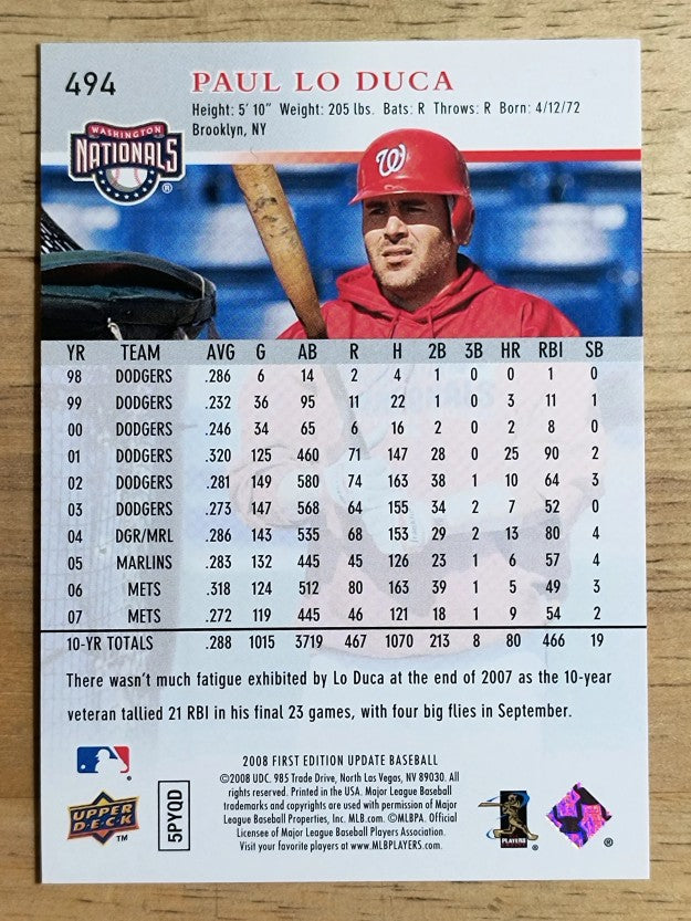 2008 Upper Deck First Edition #494 Paul Lo Duca