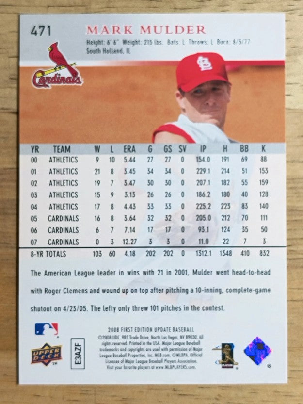 2008 Upper Deck First Edition #471 Mark Mulder