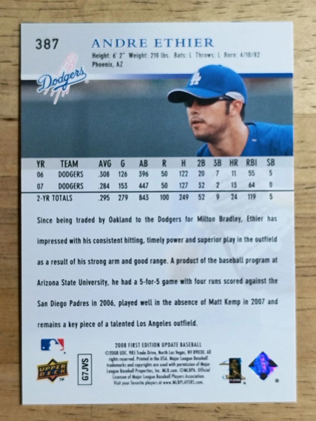 2008 Upper Deck First Edition #387 Andre Ethier