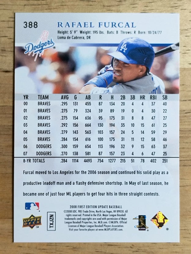 2008 Upper Deck First Edition #388 Rafael Furcal