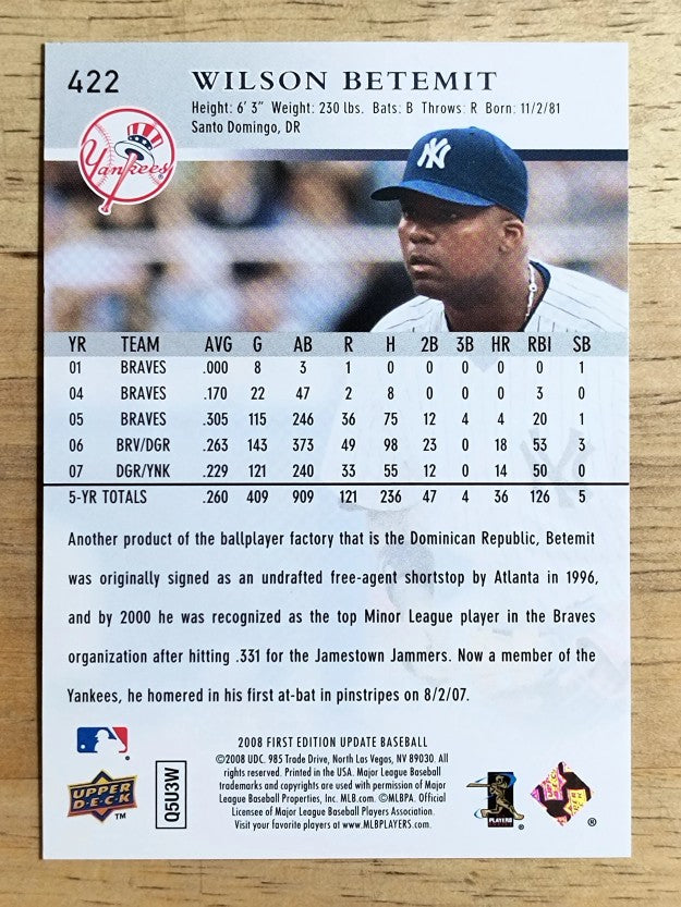 2008 Upper Deck First Edition #422 Wilson Betemit