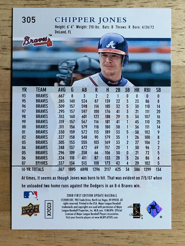 2008 Upper Deck First Edition #305 Chipper Jones