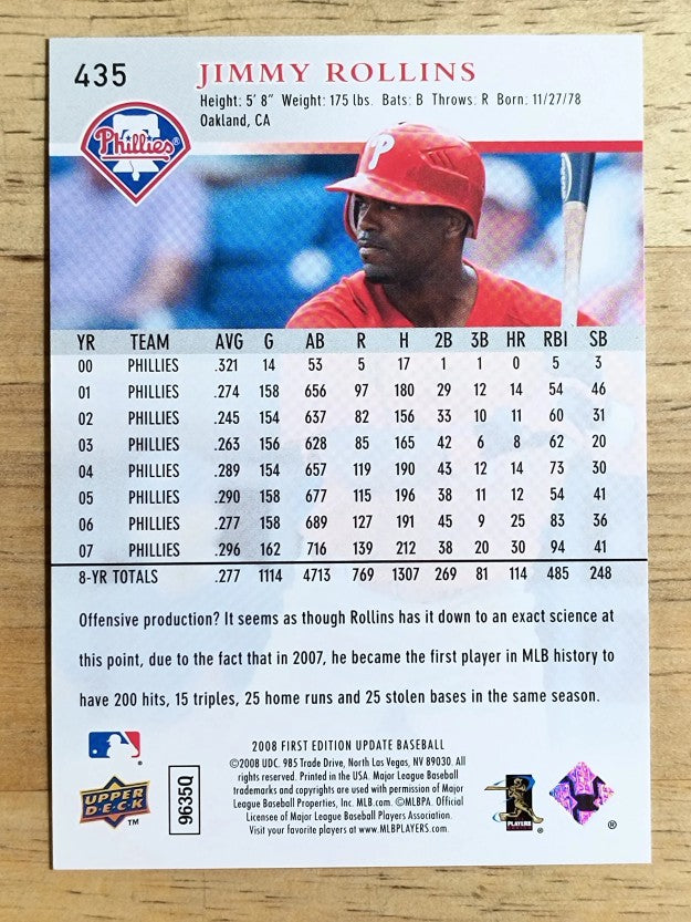 2008 Upper Deck First Edition #435 Jimmy Rollins