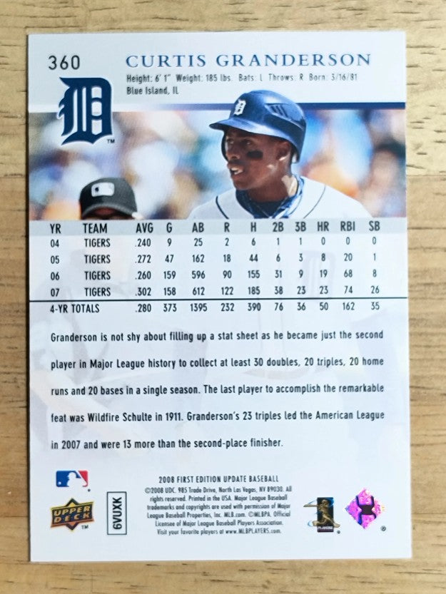 2008 Upper Deck First Edition #360 Curtis Granderson