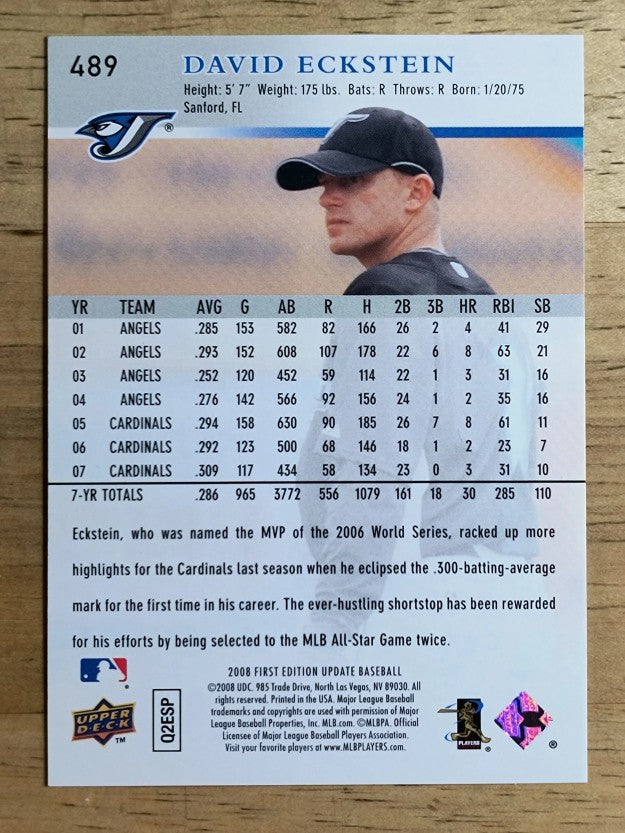 2008 Upper Deck First Edition #489 David Eckstein