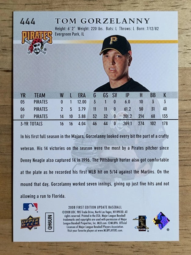 2008 Upper Deck First Edition #444 Tom Gorzelanny