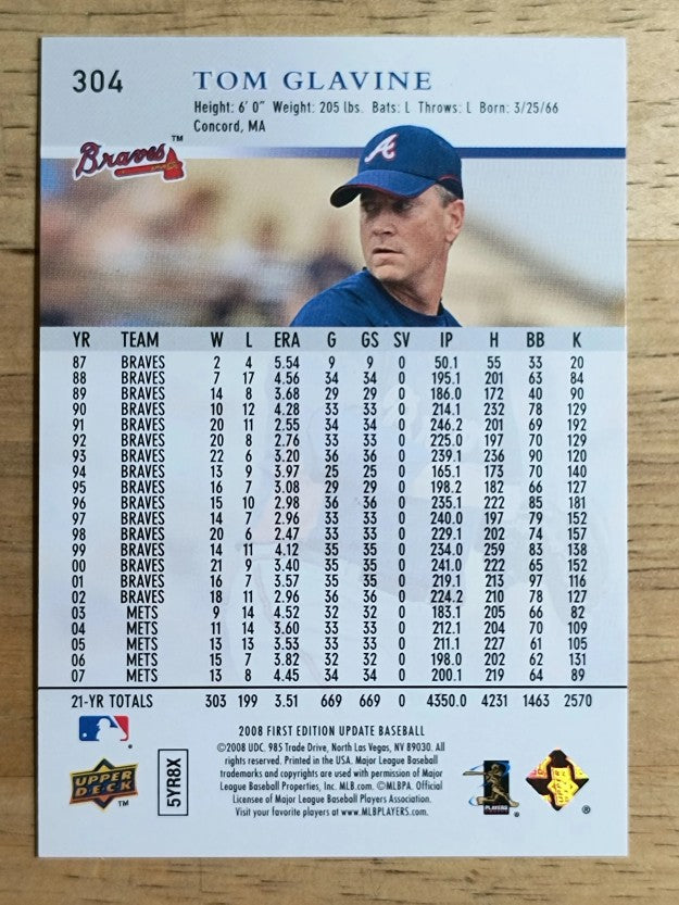 2008 Upper Deck First Edition #304 Tom Glavine