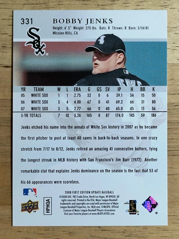 2008 Upper Deck First Edition #331 Bobby Jenks