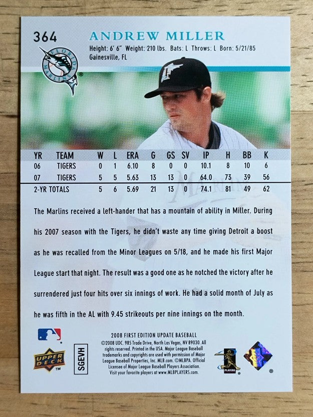 2008 Upper Deck First Edition #364 Andrew Miller