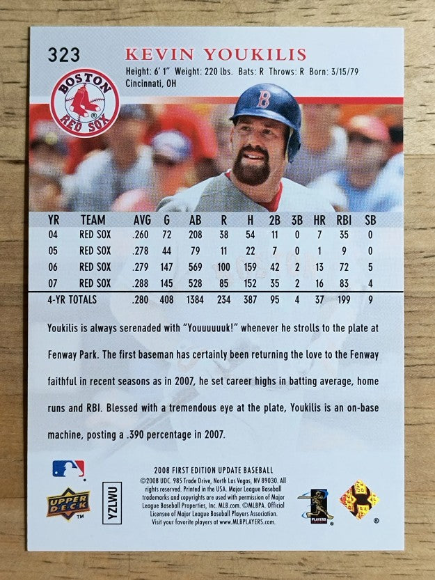 2008 Upper Deck First Edition #323 Kevin Youkilis