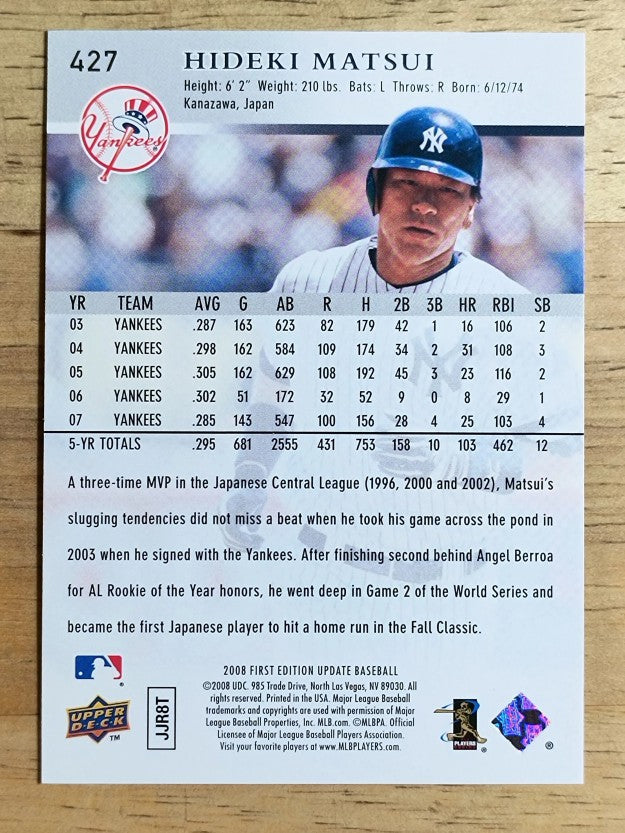 2008 Upper Deck First Edition #427 Hideki Matsui