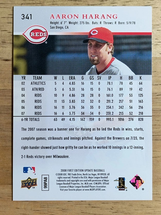 2008 Upper Deck First Edition #341 Aaron Harang