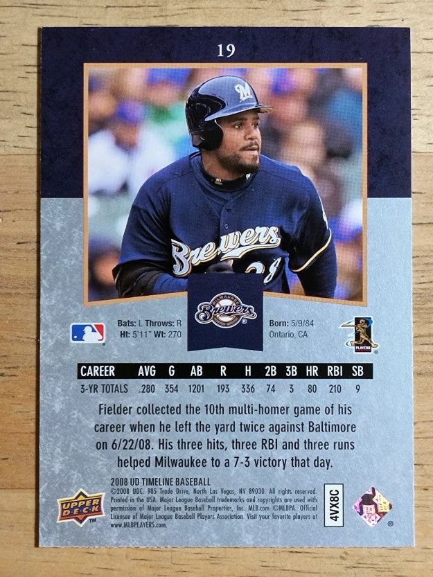2008 Upper Deck Timeline #19 Prince Fielder
