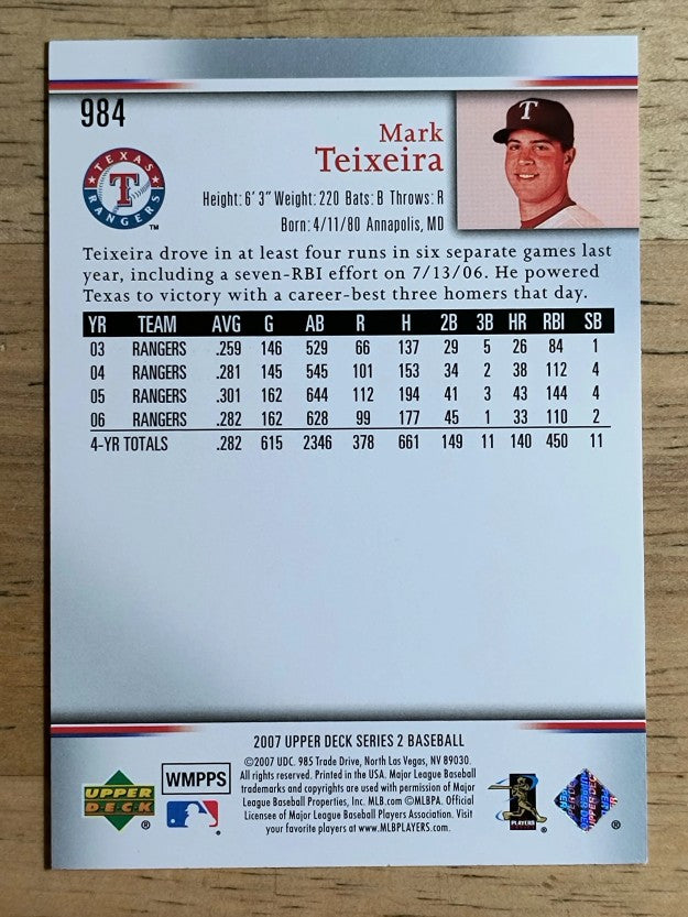 2007 Upper Deck #984 Mark Teixeira