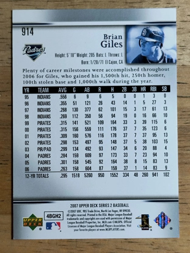 2007 Upper Deck #914 Brian Giles