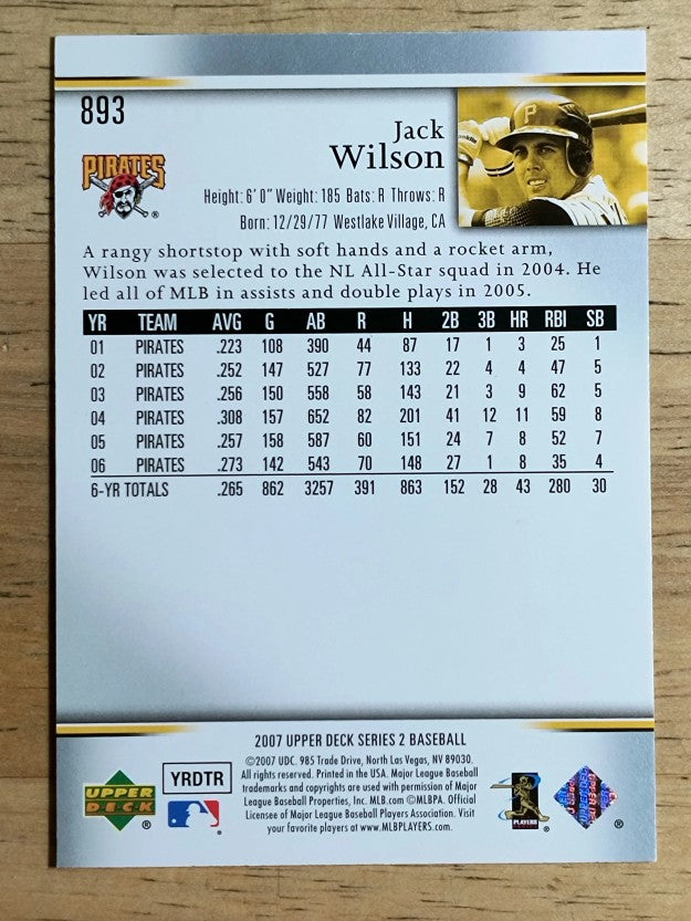 2007 Upper Deck #893 Jack Wilson