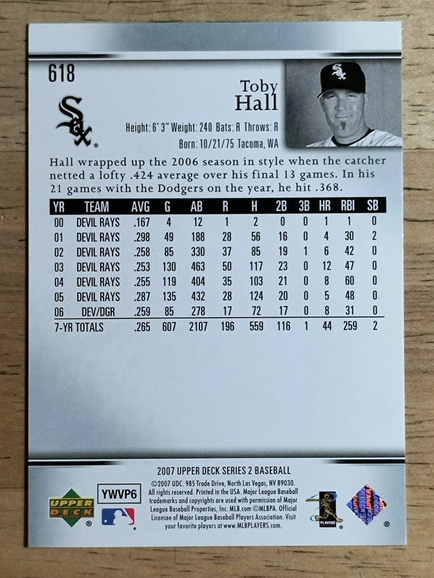 2007 Upper Deck #618 Toby Hall