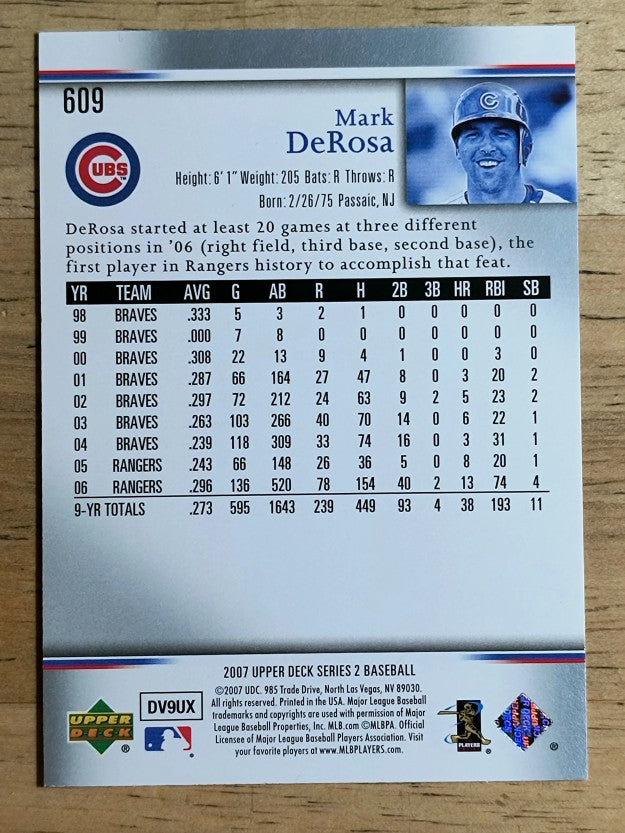 2007 Upper Deck #609 Mark DeRosa