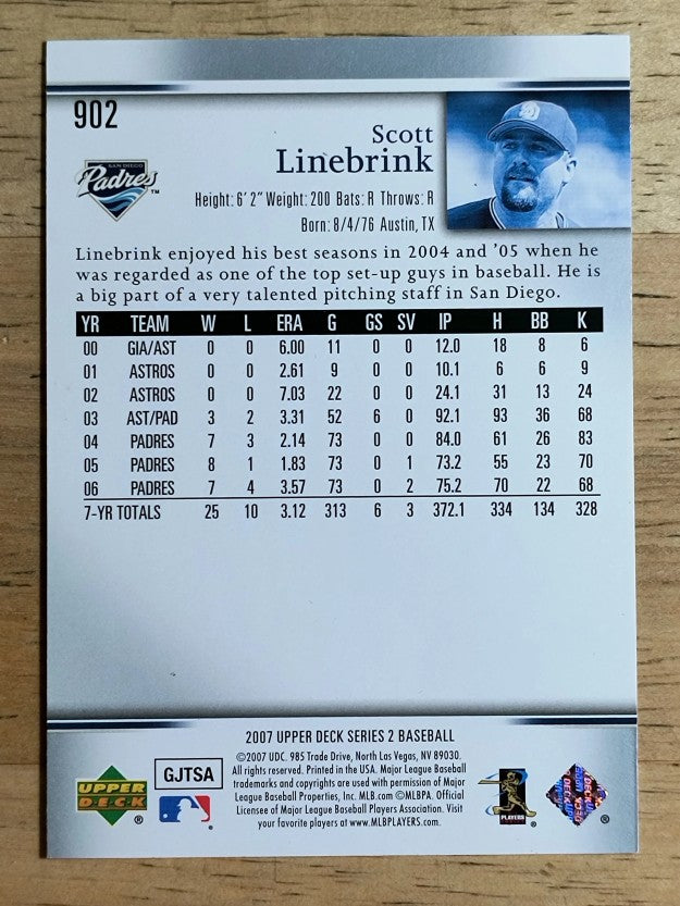 2007 Upper Deck #902 Scott Linebrink