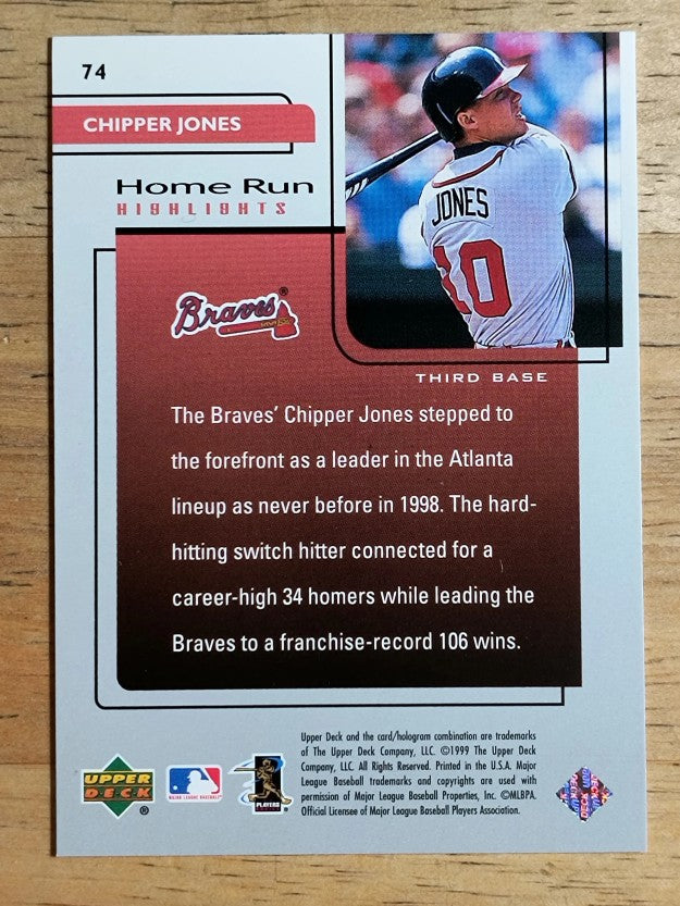 1999 Upper Deck Challengers for 70 #74 Chipper Jones HRH
