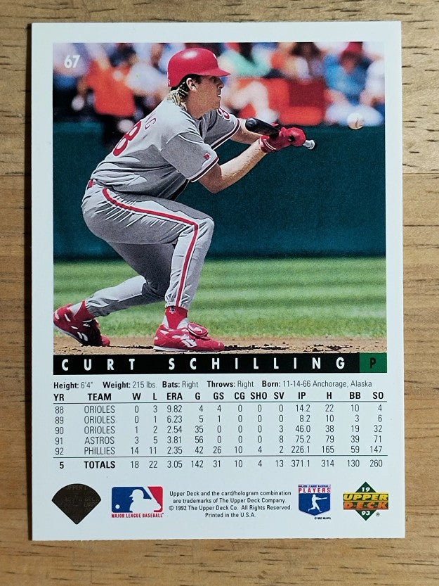 1993 Upper Deck #67 Curt Schilling