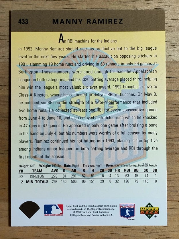 1993 Upper Deck #433 Manny Ramirez