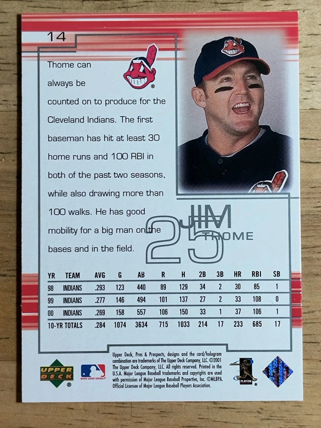 2001 Upper Deck Pros and Prospects #14 Jim Thome