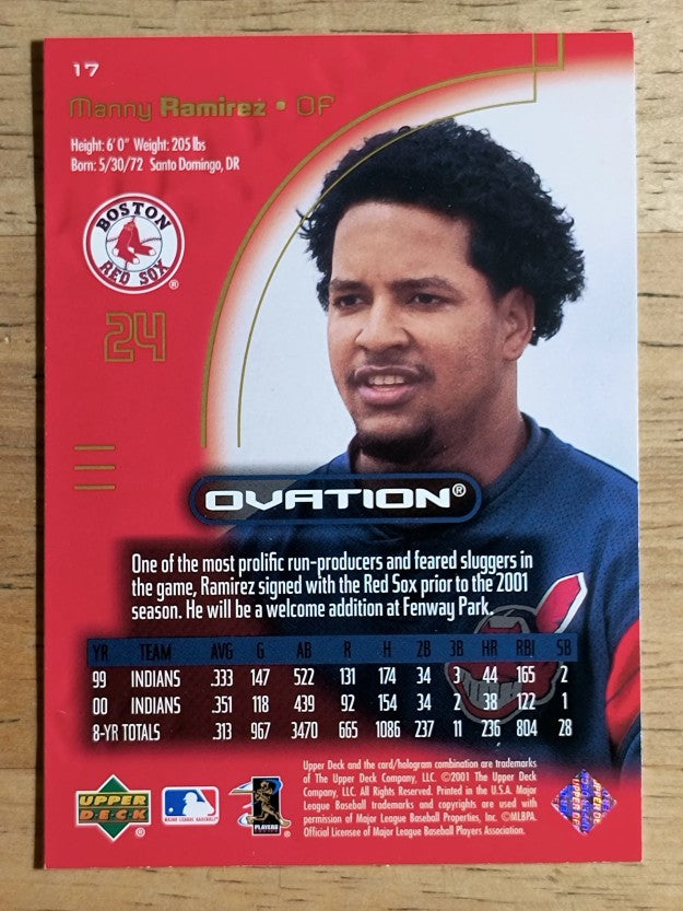 2001 Upper Deck Ovation #17 Manny Ramirez Sox