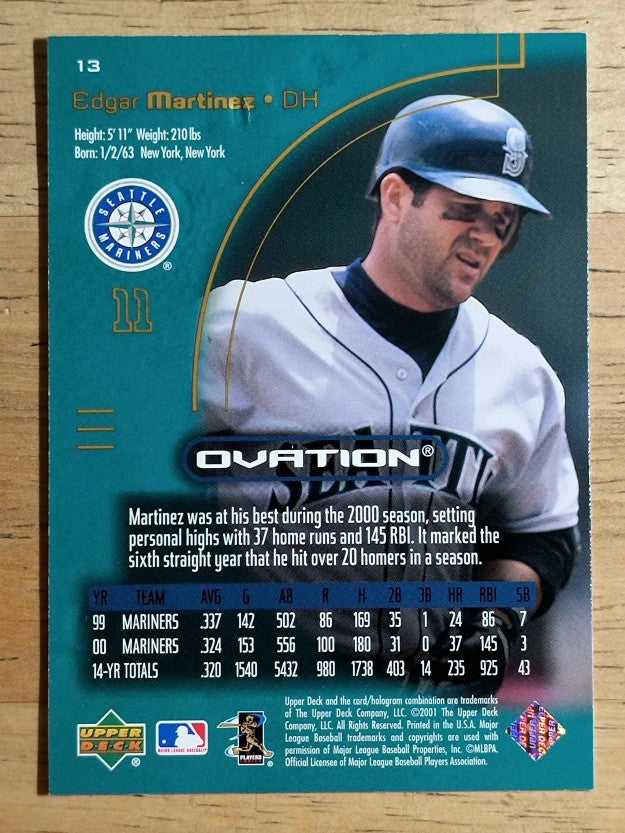 2001 Upper Deck Ovation #13 Edgar Martinez