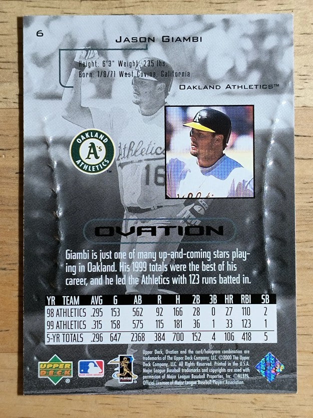 2000 Upper Deck Ovation #6 Jason Giambi