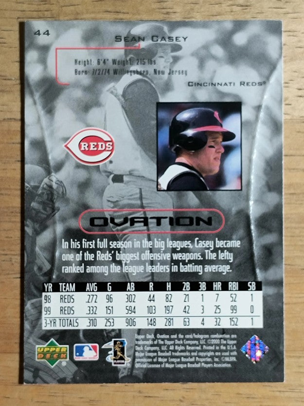 2000 Upper Deck Ovation #44 Sean Casey