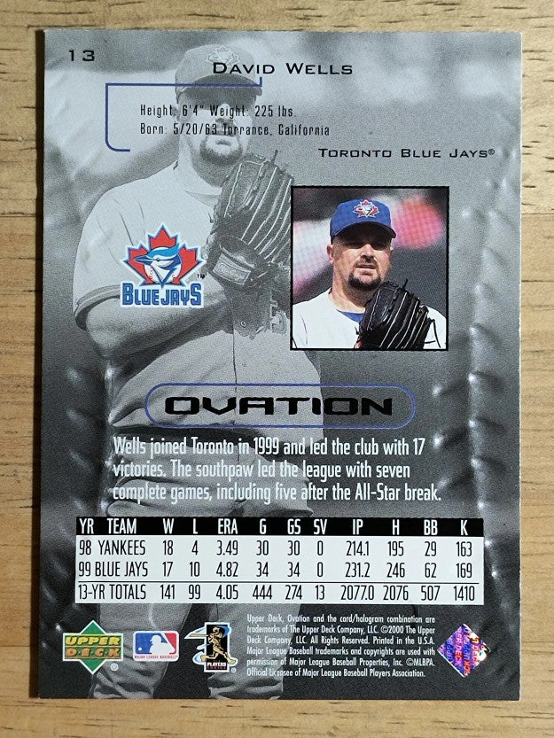2000 Upper Deck Ovation #13 David Wells