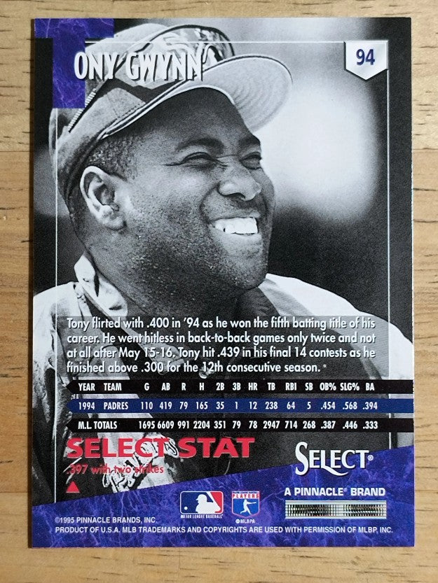1995 Select #94 Tony Gwynn