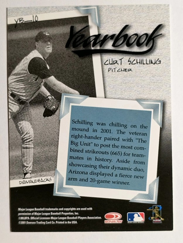 2001 Donruss Class of 2001 Yearbook #YB10 Curt Schilling